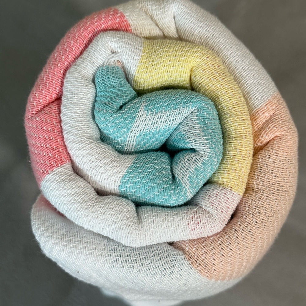 Victoria's Secret Pastel Striped Blanket - Picture 4 of 4